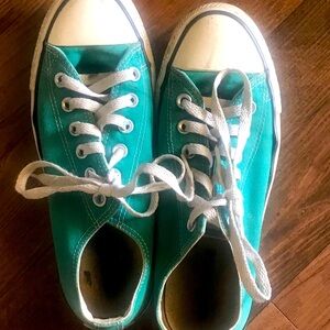 Well worn sneakers Converse Teal Sneakers size 8 sneakers used gym sneakers